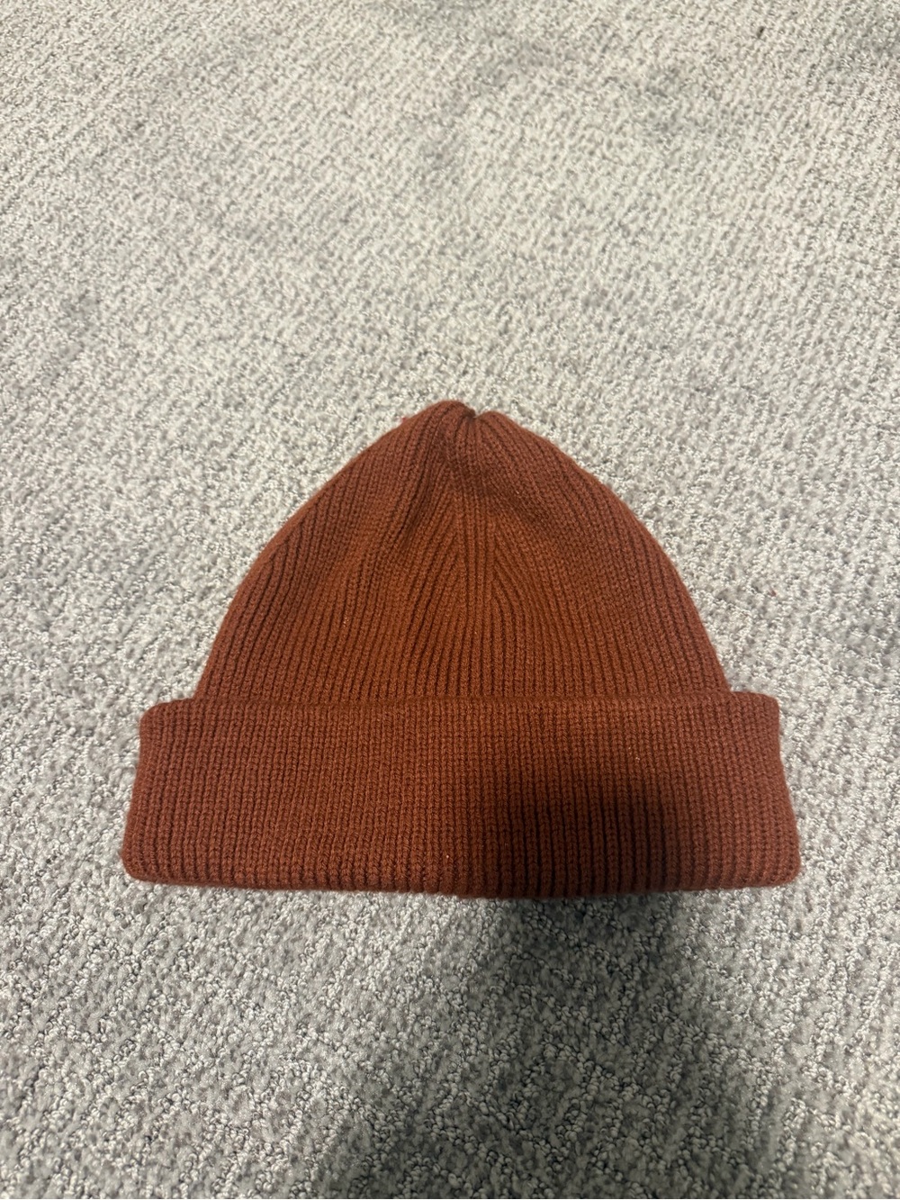 Urban Outfitters Orange/Brown ribbed knit beanie #winteraccessories #cozy